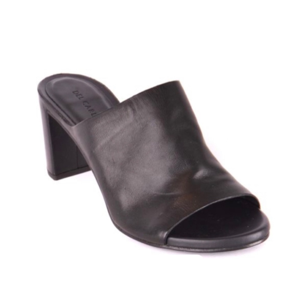 Roberto Del Carlo Black Leather Heeled Mules Size 38 EU $420